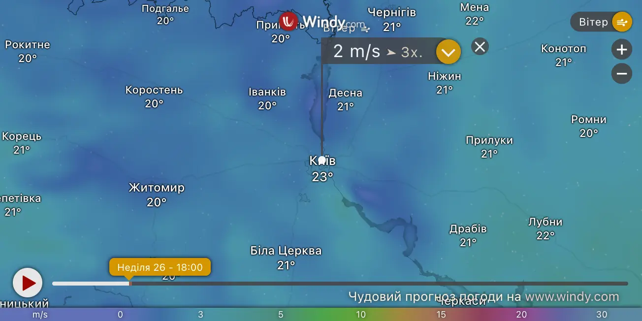 Mapa pogody Windy
